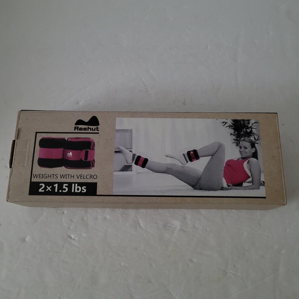 Reehut 3 lb Ankle Weights - Black and Pink - Excellent